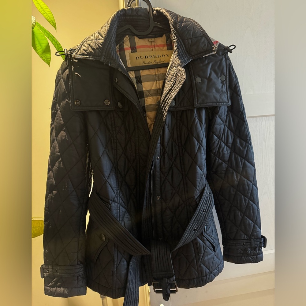 Burberry Navy Quilted Puffer Jacket